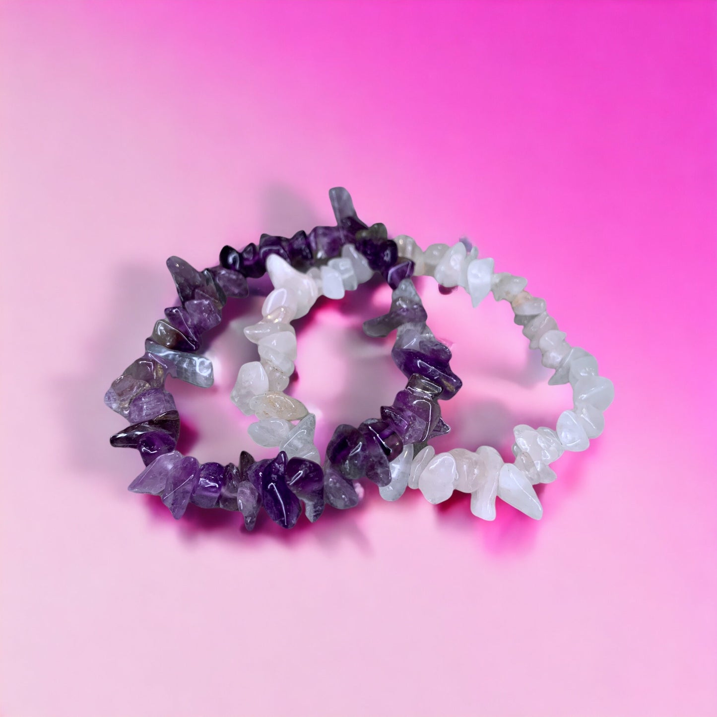 ARMBAND SET AMETHYST ROSENQUARZ