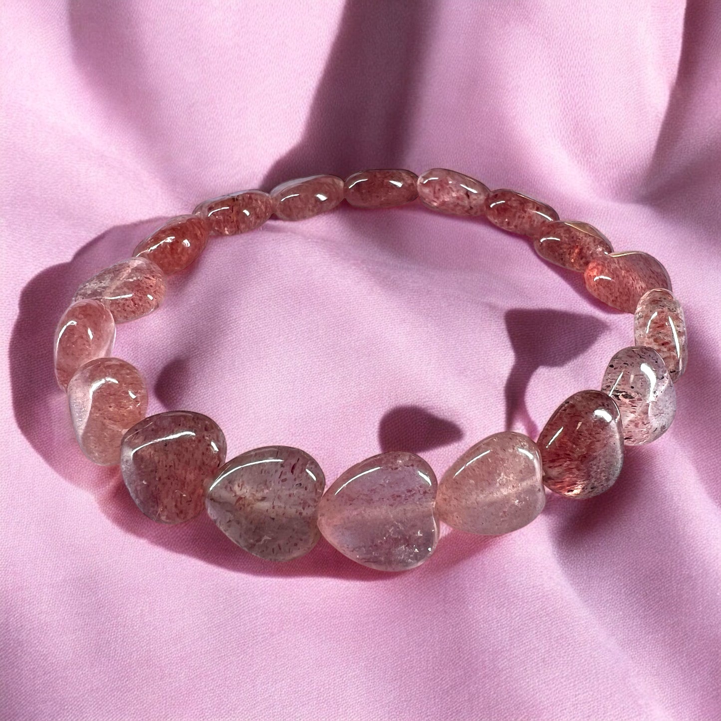 ERDBEERQUARZ HERZ ARMBAND