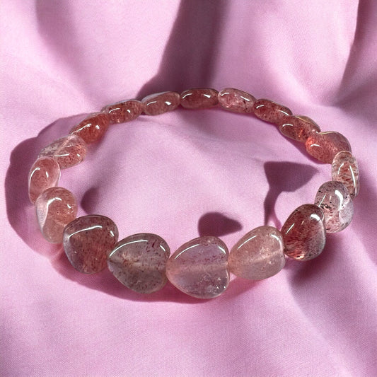 ERDBEERQUARZ HERZ ARMBAND
